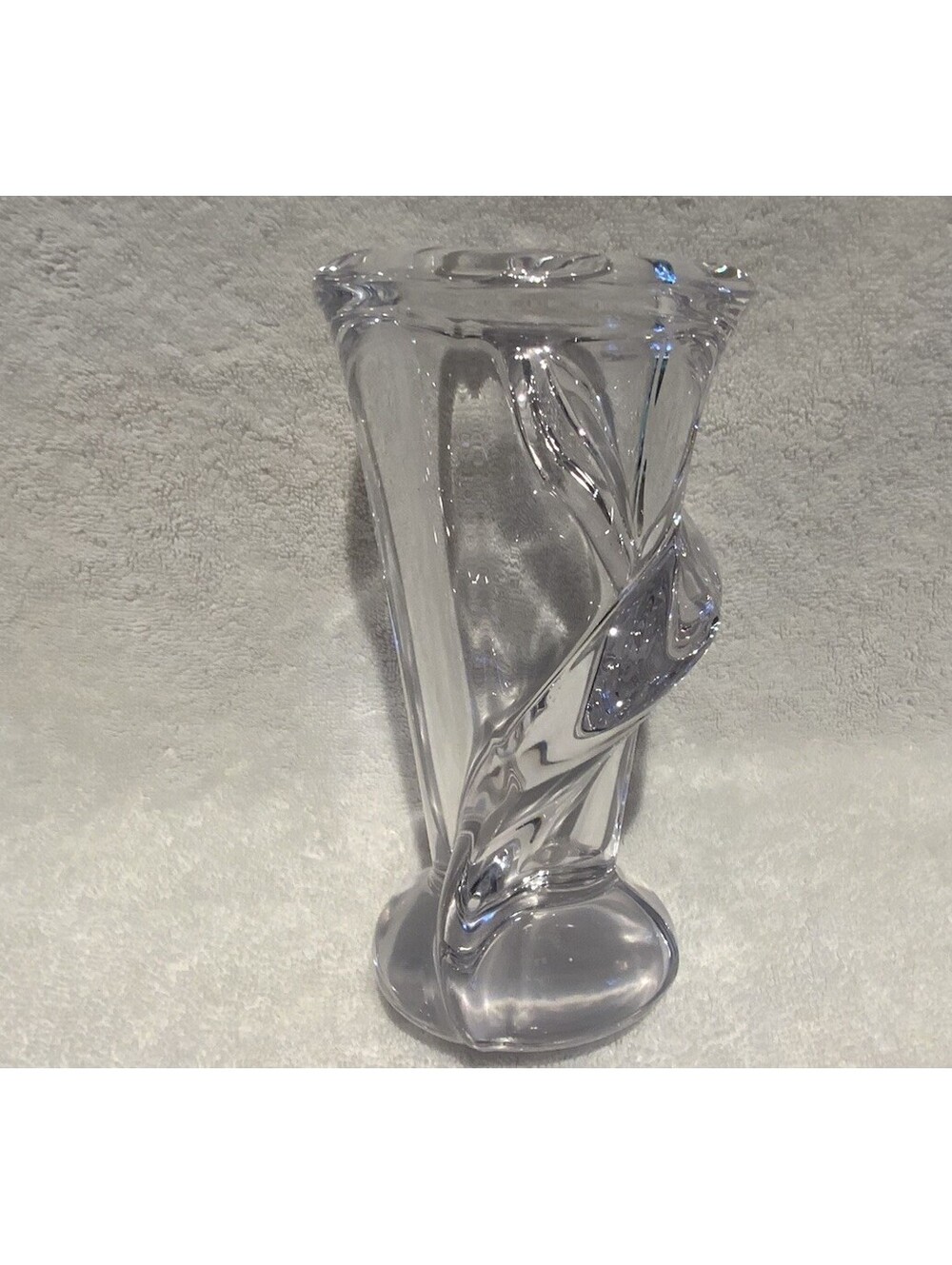 Antique Mid-Century French Vannes 7” Crystal ‘Calla Lily’